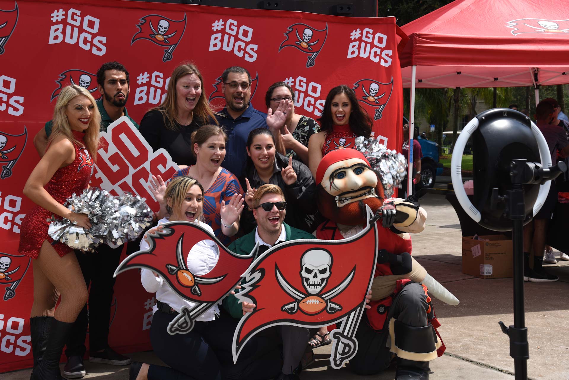 Saint Leo employees enjoy time with the Bucs